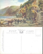 Clovelly Donkeys Valentine Sons Ltd Animals Landscapes Cities Towns