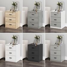 3 Drawer Wooden Bedroom Bedside Cabinet Furniture Storage Nightstand Side Table