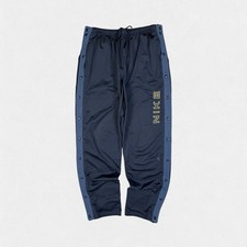 Vintage 90s Nike popper spell out track pants navy blue XL