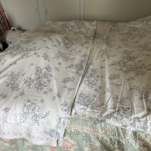 Cotton lined curtains dove - lined,