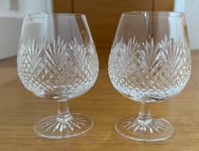 2 x VINTAGE EDINBURGH CRYSTAL CONTINENTAL BRANDY BALLOON GLASSES COGNAC BAILEYS