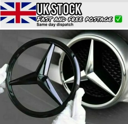 Mercedes front gloss - mercedes, black