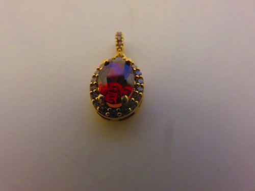 Yellow gold ruby - ruby, pendant