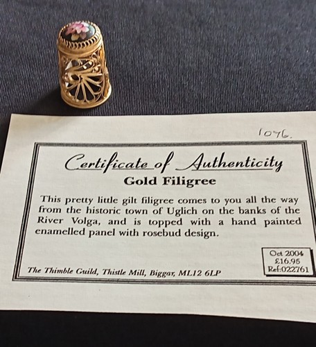 Gold filigree thimble - thimble, with