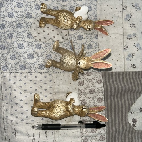 Three bunny rabbit ornaments - three,