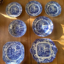 Set of Spode Italian Blue & White Porcelain Pieces - Excellent Condition