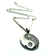 Yin Yang V Pendant 20" Ball Chain Necklace Quirky Rustic Unique Jewellery