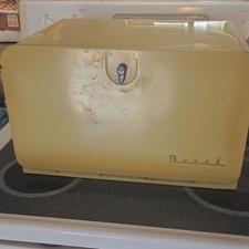 Vintage Yellow Metal Bread Bin