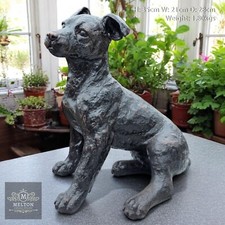 Jack Russel Sitting Bronze Effect Cast Sculpture Artistic Dog Puppy Pup Ornament