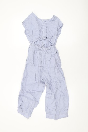 Zara girls blue linen jumpsuit - blue,