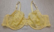 Closer With Evie Wired And Unpadded Balcony Yellow Bra UK Size 42D 