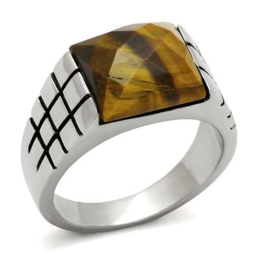 Mens tiger eye ring signet