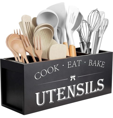 Wood kitchen utensil holder - utensil,