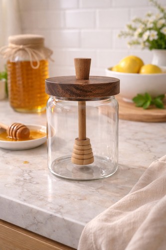 Honey glass jars with - glass,