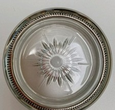 4 Crystal Glass Silver Vintage