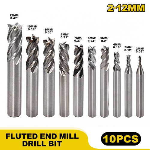 10pcs 12mm hss straight - 2-12mm,