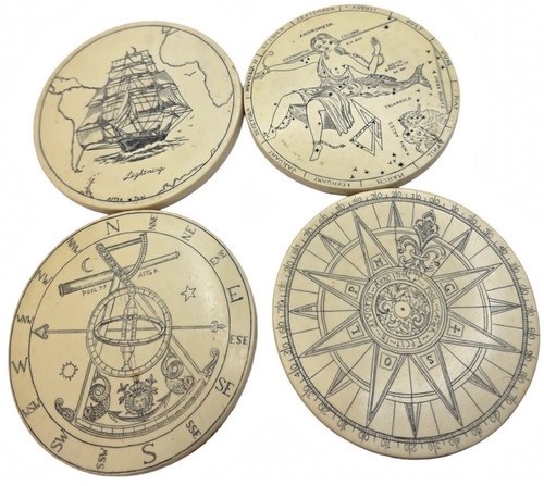 Artek scrimshaw coaster set - artek,