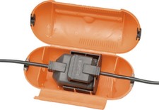 Masterplug Orange Splashproof Outdoor Plug Housing One Gang Socket Cover Case