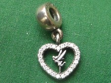 PANDORA DISNEY S925 ALE TINKERBELL DANGLE HEART CHARM