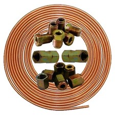 brake pipe copper line 25ft joiner male female nuts ends tubing joint kit 3/16