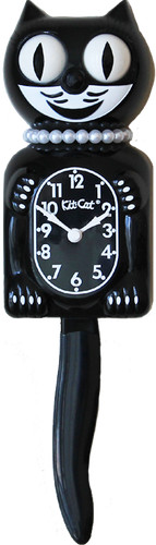 Lady kit cat clock with - clock,