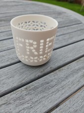 Friend Small White Tea Light Candle Holder
