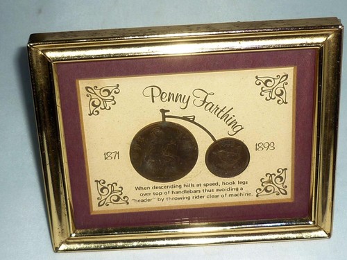 Vintage framed penny - vintage, farthing