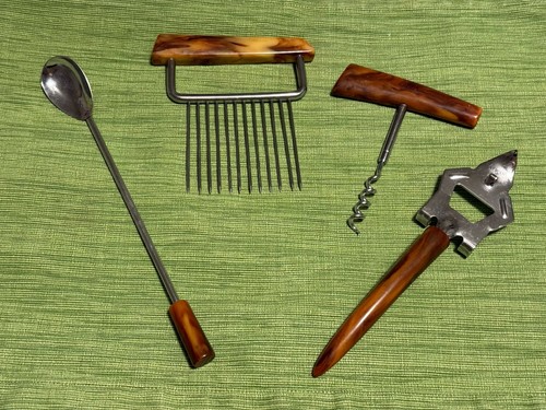 Bakelite brown marbled - brown, lot