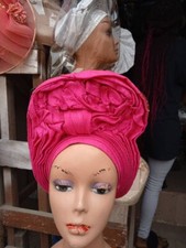 Elegant African Wedding Auto Gele Pleated Ready to Wear Aso Oke  1pc, £18.00