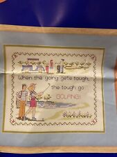 Cross Stitch Kit Started Golfing Preprinted Fabric Thread Needles 530 10x12”