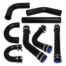 Universal 3" 76mm Turbo Boost Intercooler Pipe Kit 8 PCS Aluminum Piping Black 