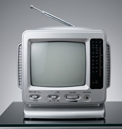 Vintage portable b w tv - portable,