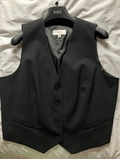 M&S ladies black lined waistcoat New Size 18