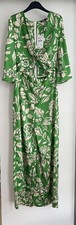 ZARA GREEN ECRU LONG FLORAL