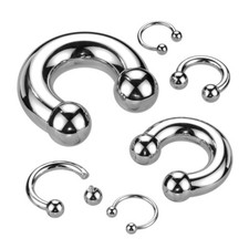 IMPLANT GRADE TITANIUM Horseshoe Piercing Ring Prince Albert Large Heavy Gauge