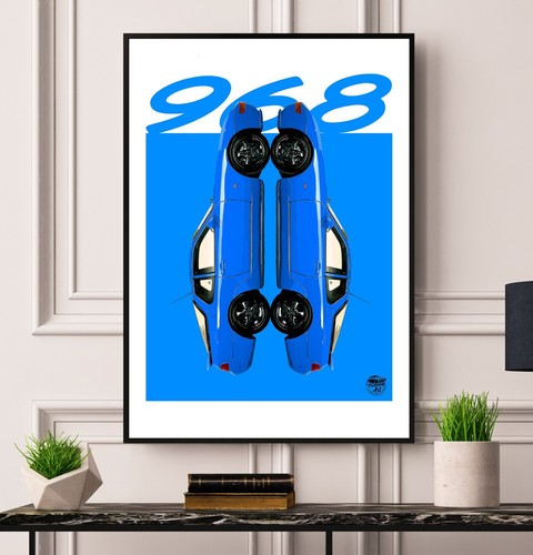 Porsche 968 print - porsche,