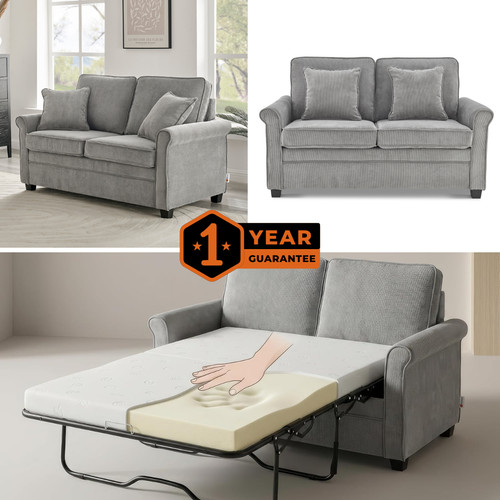 Ramy grey corduroy sofa - corduroy, bed