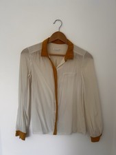Whistles Silk Button Up Sheer