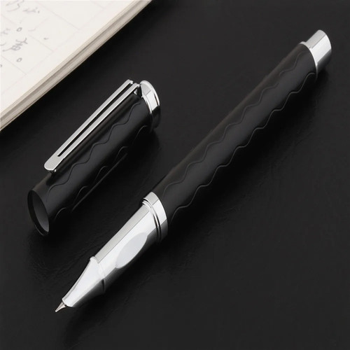 Black metal fountain pen - fountain,