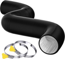 Insulated Flexible Ducting Dryer Vent Pipe Aluminum Foil PVC Duct Fan Hose 5M