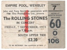 Rolling Stones ticket - Empire Pool Wembley - 7th September 1973 - Seat O106