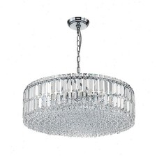 Modern Round Crystal Chandelier 8-Light Crystal Pendant Light For Living Room UK