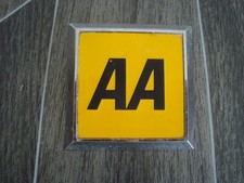 Vintage AA Automobile Association Yellow Square Members Badge