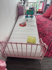 ikea single kid's pink bed