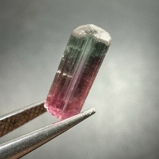 Bi Colour Tourmaline Pink Green Terminated Tiny Gem Crystal Nigeria 1.72cts