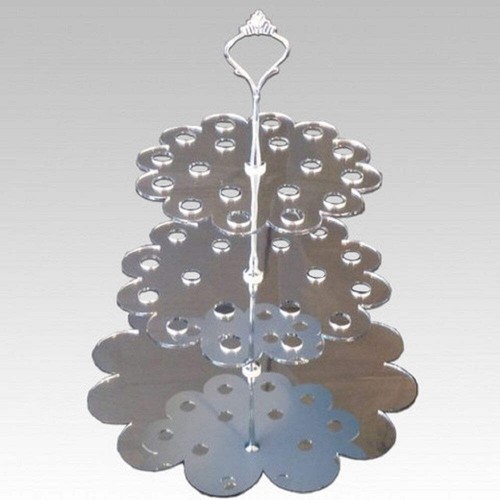 Mirrored mini cake stand cones - mini,