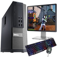 Dell Gaming PC Bundle 16GB Quad Core i5 256GB SSD Win 10 2GB GT710 19 Monitor