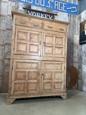 Antique Georgian Pine Panelled Housekeeper Kitchen Pantry Larder Cupboard, c1800