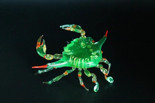 Uranium glass crab figurine - uranium,