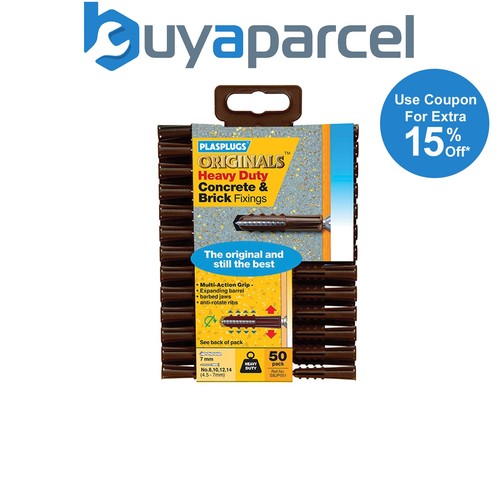 Plasplugs 7mm brown wall plugs - 7mm,